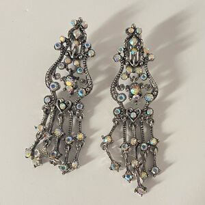 Vintage ornate crystal earrings